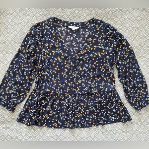 Loft Plus Floral Peplum Blouse.  Size 14.